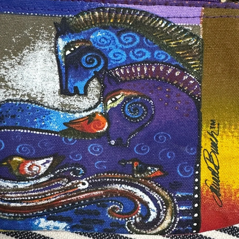 Laurel Burch Painted Fabric Cosmetic Bag with Horses - Picture 9 of 9